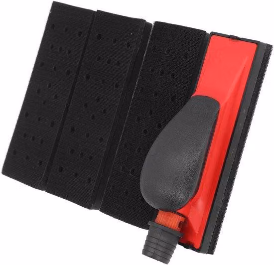Kit di blocchi abrasivi con sistema di aspirazione della polvere regolabile - levigatrice multifunzionale - 4 tipi di supporti - materiale ABS - 192x56 mm - per la lavorazione del legno e per l'uso automobilistico - levigatrice