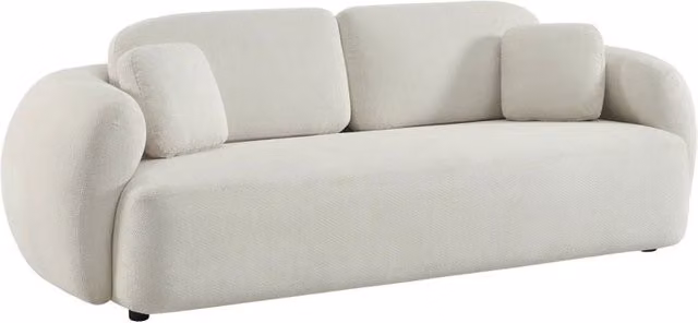 Divano a 3 posti SWEEEK in tessuto bianco per il tuo soggiorno, L: 230 cm, P: 102 cm, H: 81 cm