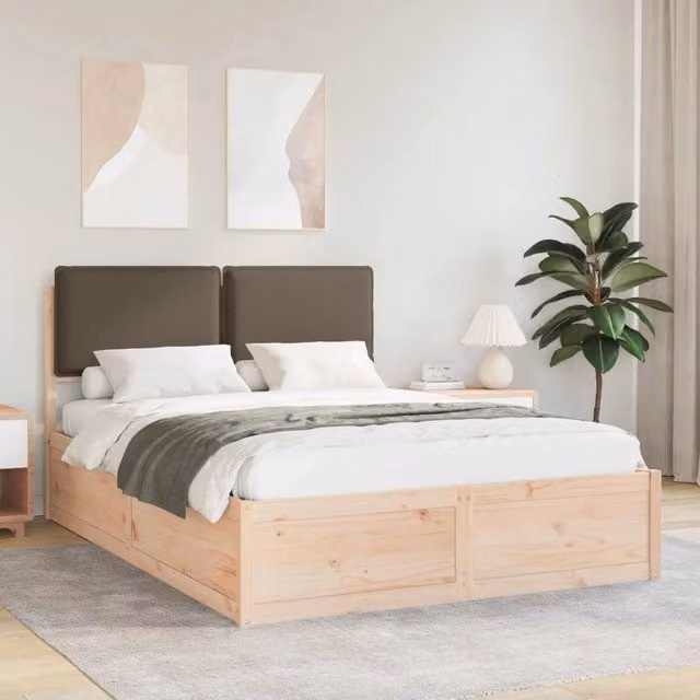 Letto con Testiera Rivestita-Struttura Letto con Testiera Talpa 160 x 200 cm Pino massello 902383