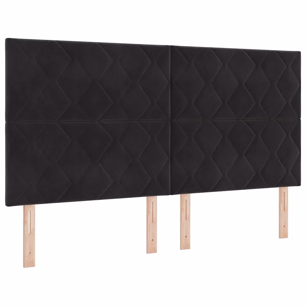 Testiera per letto con illuminazione LED vidaXL in velluto nero, Larghezza: 180 cm – 2