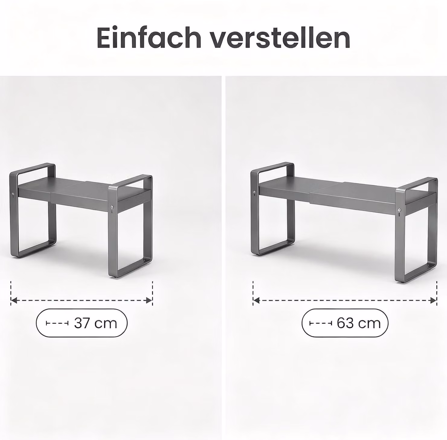 Omgoods - Scaffale regolabile per cucina, da 37 a 63 cm, organizer per armadietti da cucina