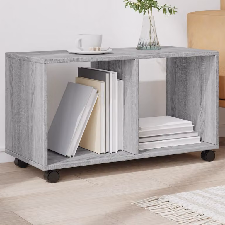 Mobiletto con Ruote vidaXL in MDF Laminato Grigio Sonoma L: 72 cm, P: 33 cm, H: 42,5 cm