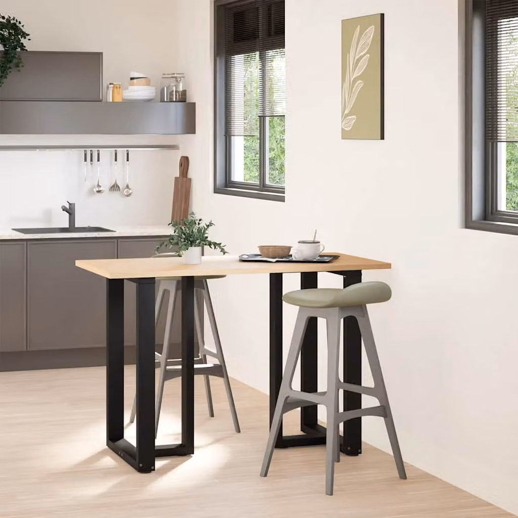 vidaXL Gambe per tavolo da bar a forma di T 2 pz nere 60x35x(90-91) cm