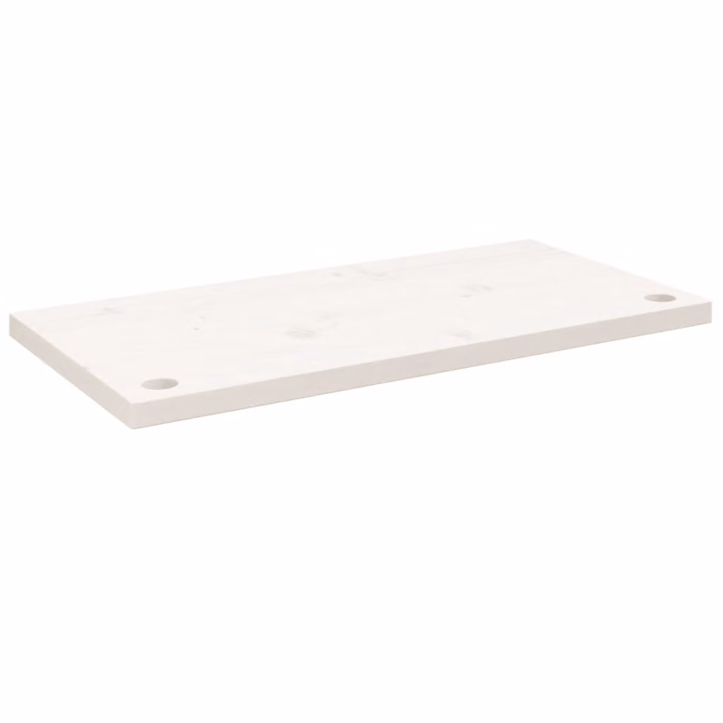 Piano Scrivania Bianco 80x40x2,5 cm in Legno Massello di Pino