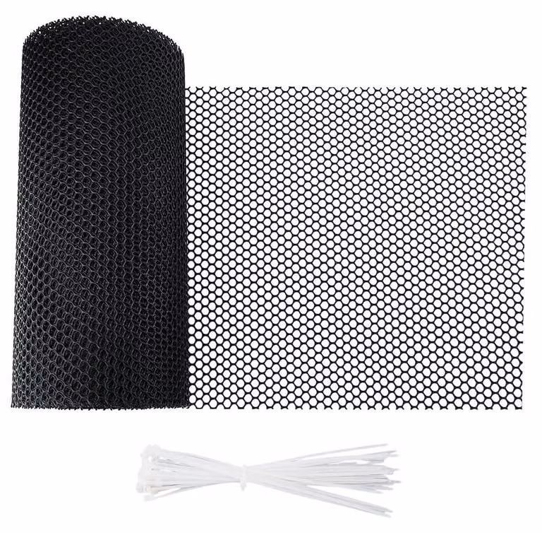 Elzusha - Recinzione in plastica per pollame, lunghezza 15 metri, larghezza 40 cm, colore nero