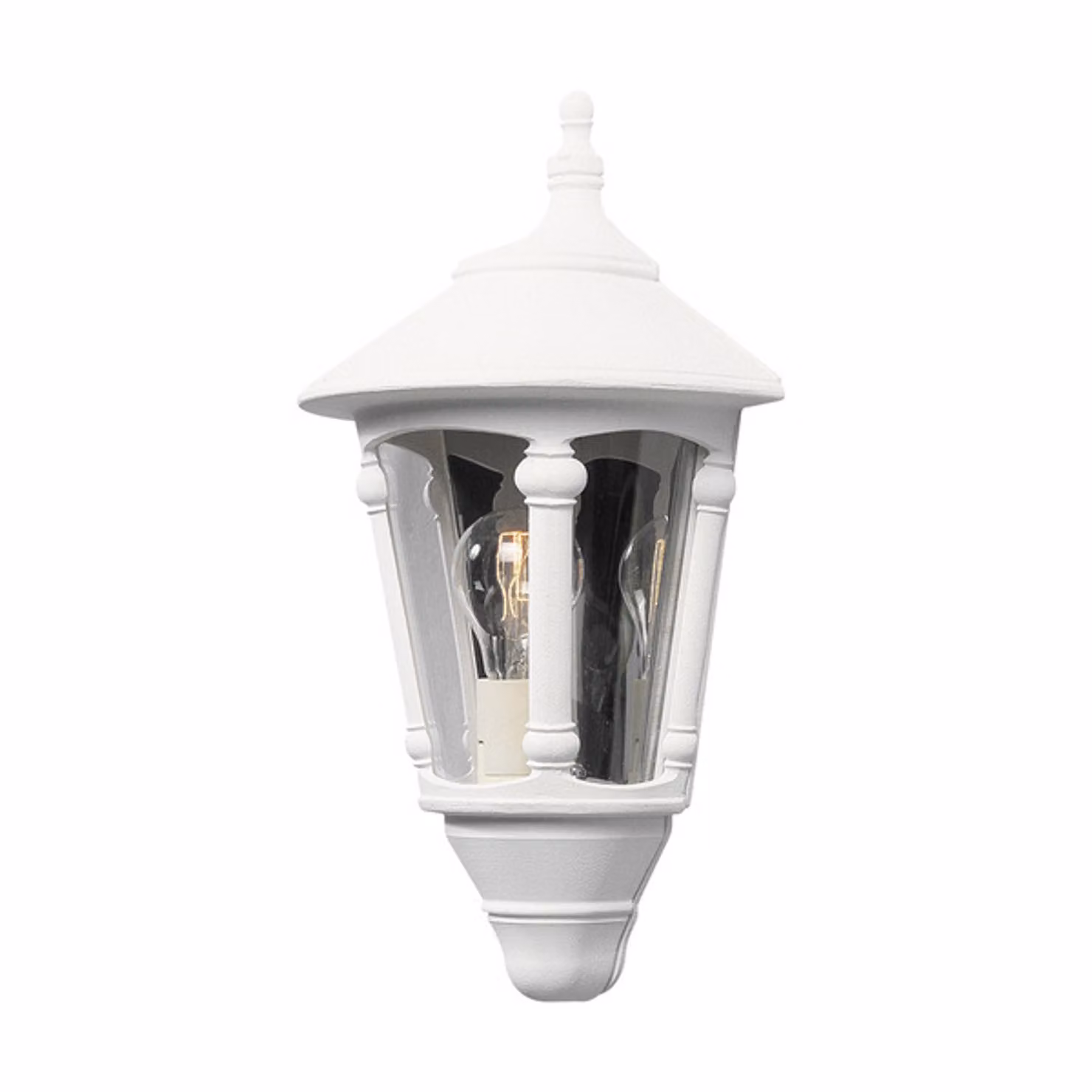 Applique Konstsmide Virgo in alluminio laccato bianco con vetro acrilico color fumo. Vetro acrilico