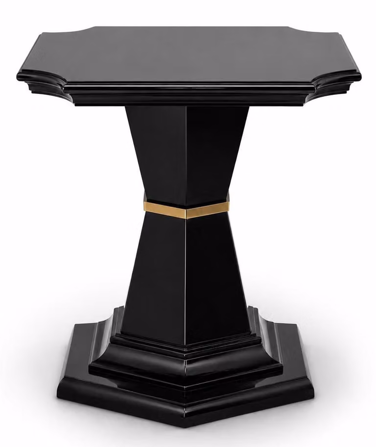 Tavolino ausiliario nero, design moderno, ideale per il soggiorno, forma quadrata, elegante
