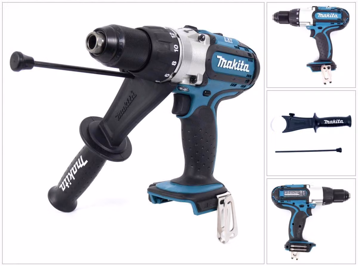 Makita DHP 451 Z Trapano avvitatore con percussione a batteria 18V - senza batteria, senza caricatore