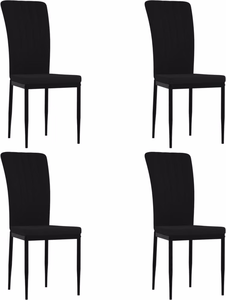 SYFAX™ Sedie da Pranzo 4 pz Nere in Velluto