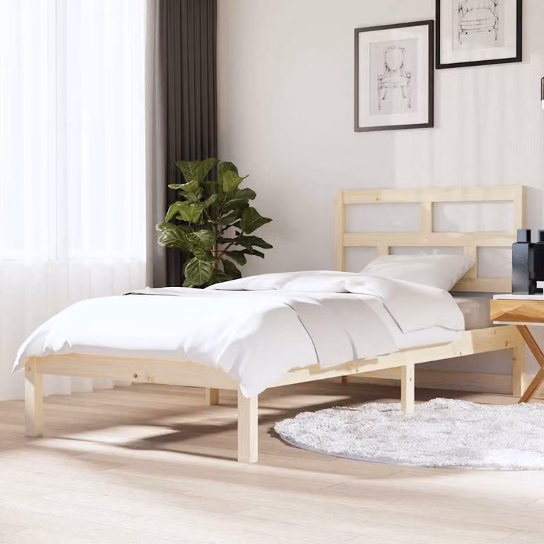 vidaXL Giroletto Singolo in Legno di Pino Massello Rustico L 90 x P 190 cm
