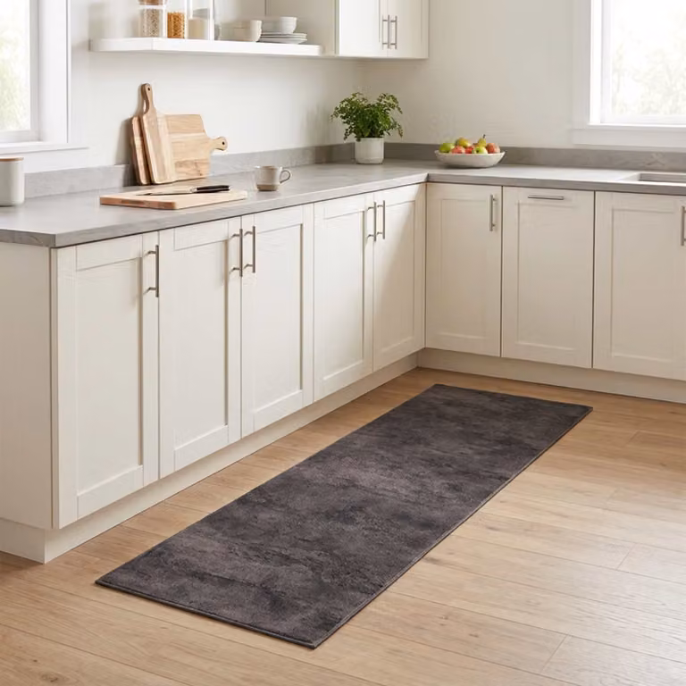 vidaXL Tappeto da Cucina Moderno Antiscivolo e Lavabile, Colore Nero e Grigio, L: 300 cm, P: 60 cm, 100% Poliammide