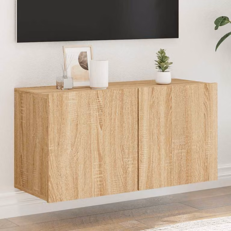 Mobile TV a parete vidaXL in legno Rovere Sonoma marrone L: 80 cm, P: 30 cm, H: 41 cm
