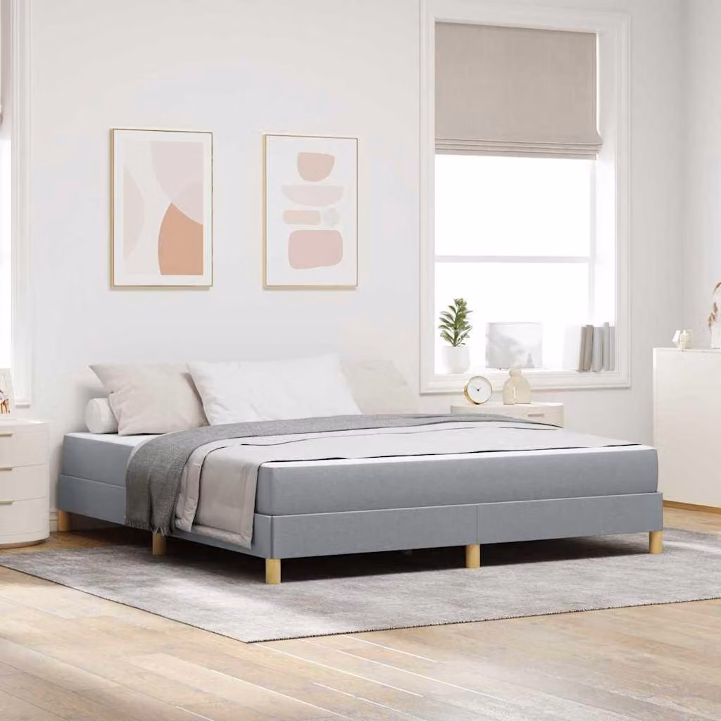 Maison Exclusive - Letto boxspring con materasso Grigio chiaro 180 x 200 cm Tessuto