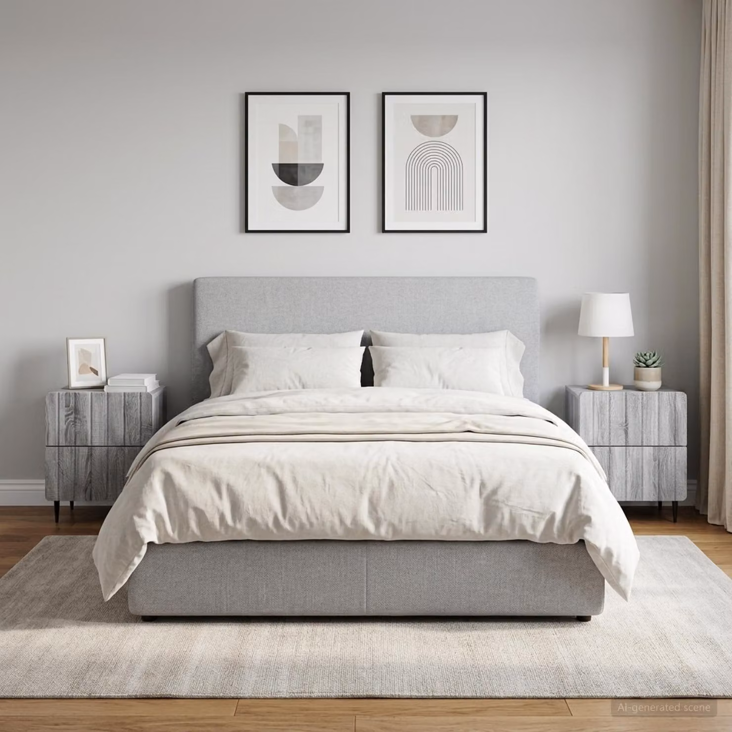 Set di 2 Armadi da Notte vidaXL in Grigio, Design Moderno, L 43 cm x P 34,5 cm x H 49,5 cm