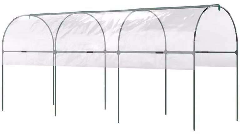 Serra a tunnel Moonbite, dimensioni 400 x 123 x 171 cm, ideale per coltivare pomodori, con 8 picchetti da terra, telo resistente ai raggi UV con rete di rinforzo, acciaio inossidabile, trasparente
