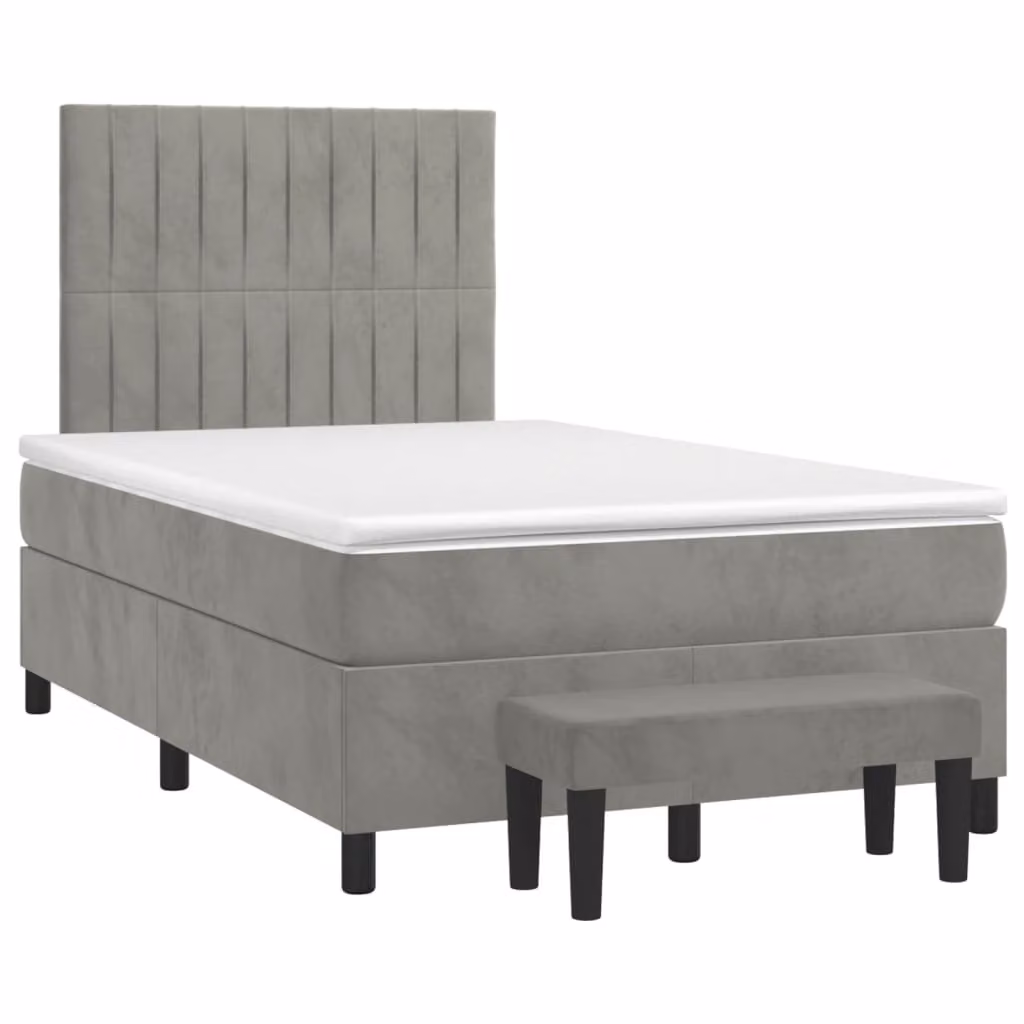 Maison Exclusive - Letto boxspring con materasso grigio chiaro 120x190 cm velluto