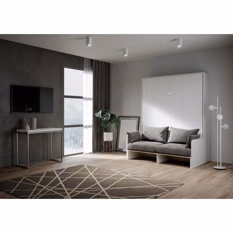 Letto a scomparsa verticale Kentaro Sofà Itamoby Bianco Frassino 160x200 cm – 2