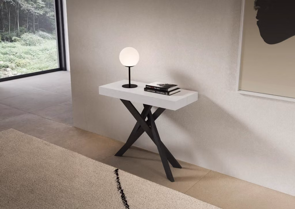 Consolle allungabile Saki Premium Itamoby bianco frassino con gambe antracite L/P/H: 90 x 40/300 x 77 cm – 2