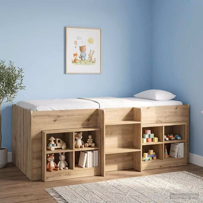 Set di 2 armadietti per letto vidaXL in stile moderno, colore marrone rovere, L 66 cm x P 33 cm x H 48 cm