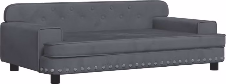 Lettino per Cani Grigio Scuro 90x53x30 cm in Velluto
