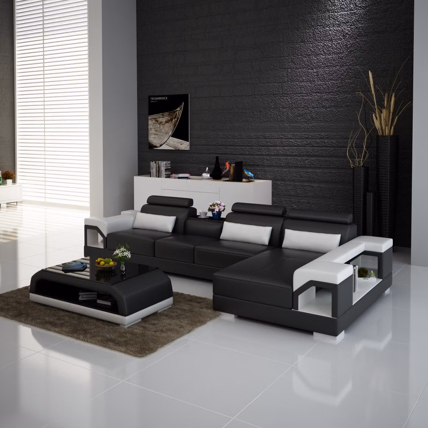 Couch Ecksofa Leder Wohnlandschaft Garnitur Design Modern Sofa L-Form mit USB