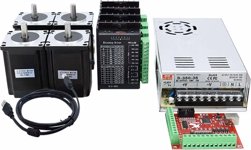 HLTNC Kit CNC, motore passo-passo Nema 23, driver, 4kit 57HS82, DM542