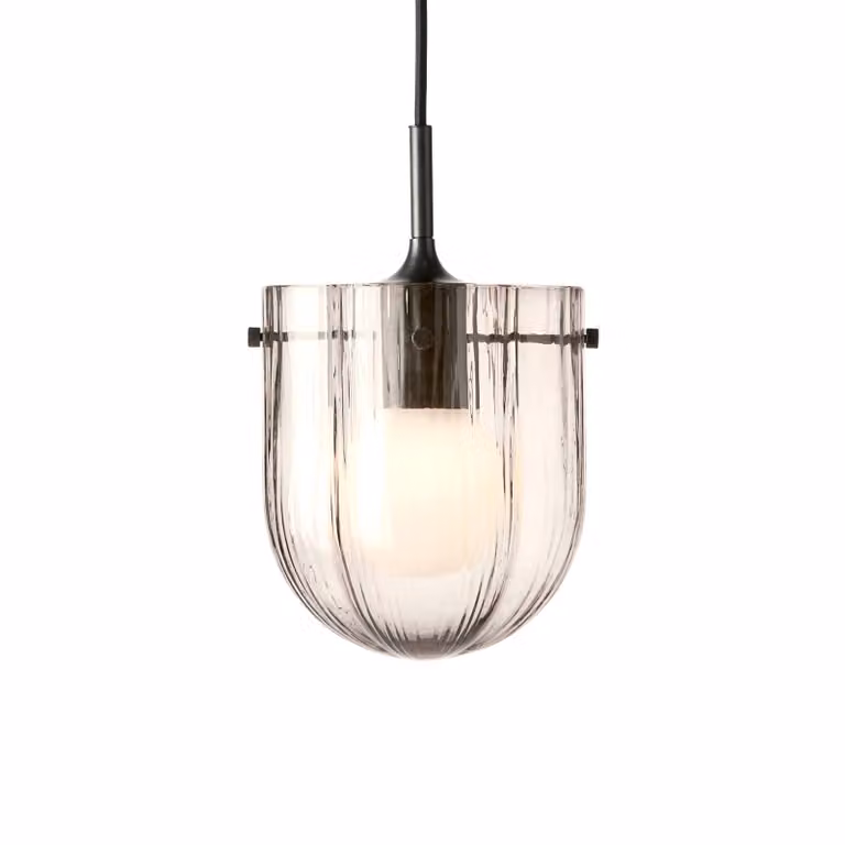 GUBI Lampada a sospensione Seine, dimmerabile, Alluminio / Grigio / Zincato, Soggiorno / Sala da pranzo, Vetro, Design, Lampada a sospensione