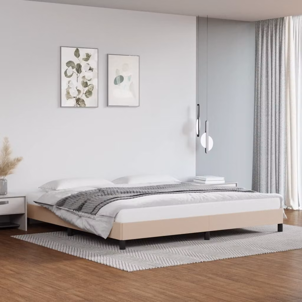 The Living Store rete cappuccino marrone 200x200 cm in Pelle finta