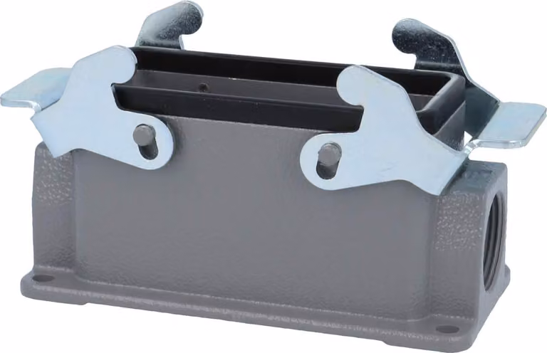 HARTING Han 16B Base bassa, 1xM25 uscita cavo laterale, con 2 staffe trasversali Vite M25 Area di serraggio