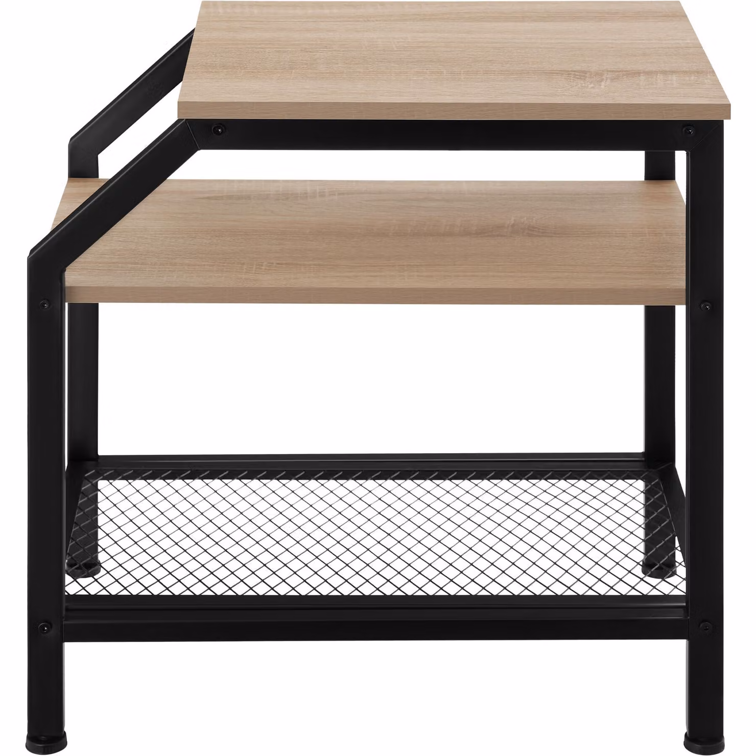 Tavolino Industriale tectake in Legno Rovere e Metallo, Colore Beige e Marrone, L/P/H: 58,5 x 36,5 x 59,5 cm – 3