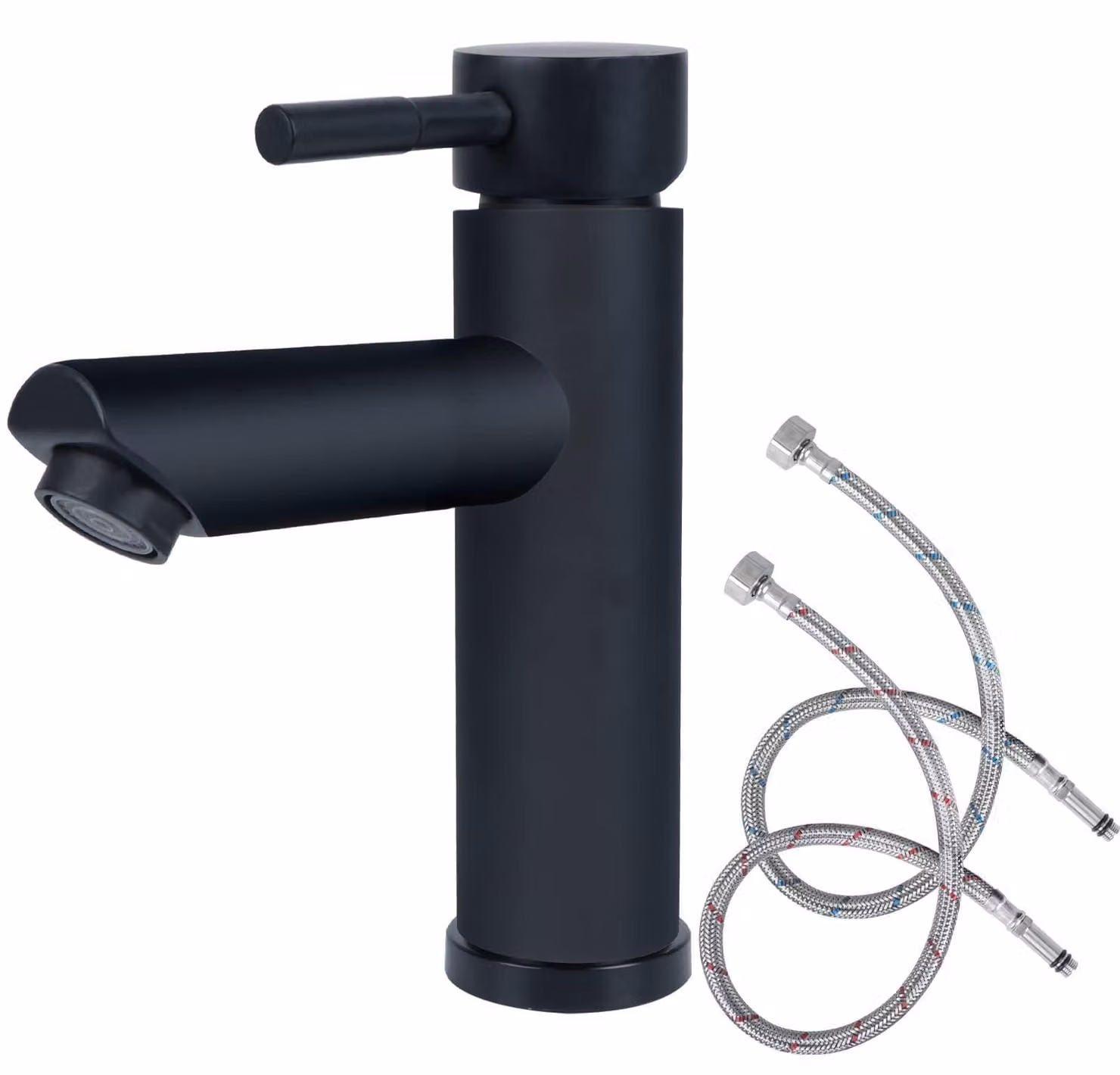 Rubinetto per bidet, acciaio inossidabile nero, per acqua fredda e calda, adatto per bagno e cucina