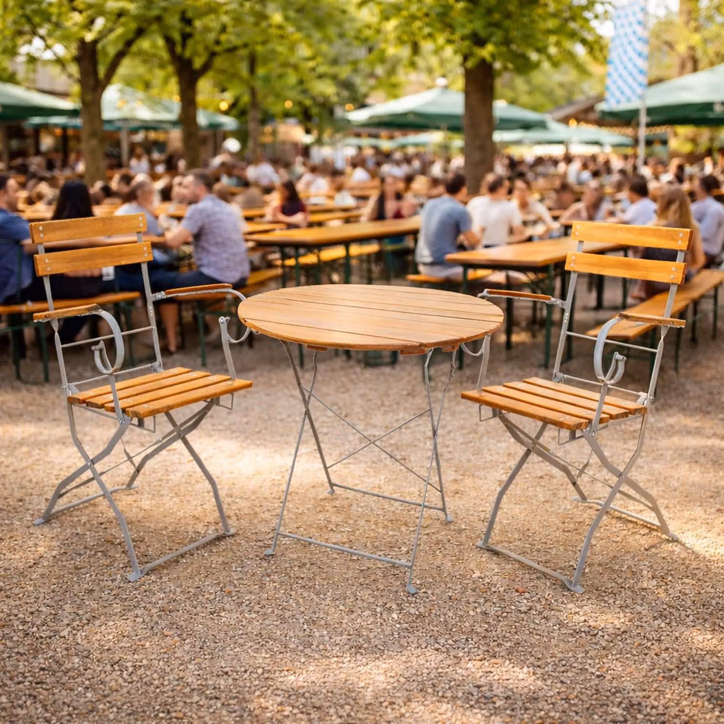 set da 3 pezzi per giardino della birra Mobili da giardino della birra in acacia Ø80cm
