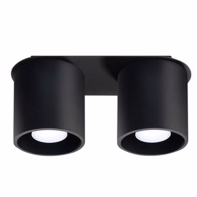Faretto RONDEO nero 2xGU10x40W in metallo, dimensioni: 12x26x10 cm, IP20, Pure Lume