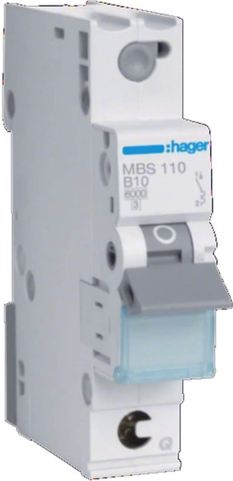 Interruttore Hager LS unipolare, 6 kA, caratteristica B, 10 A Hager MBS110, 1 pz.