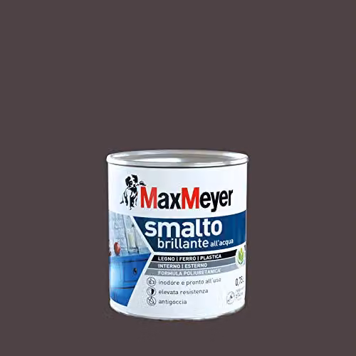 MaxMeyer Smalto Poliuretanico Brillante all'Acqua - Marrone - 0,75 l
