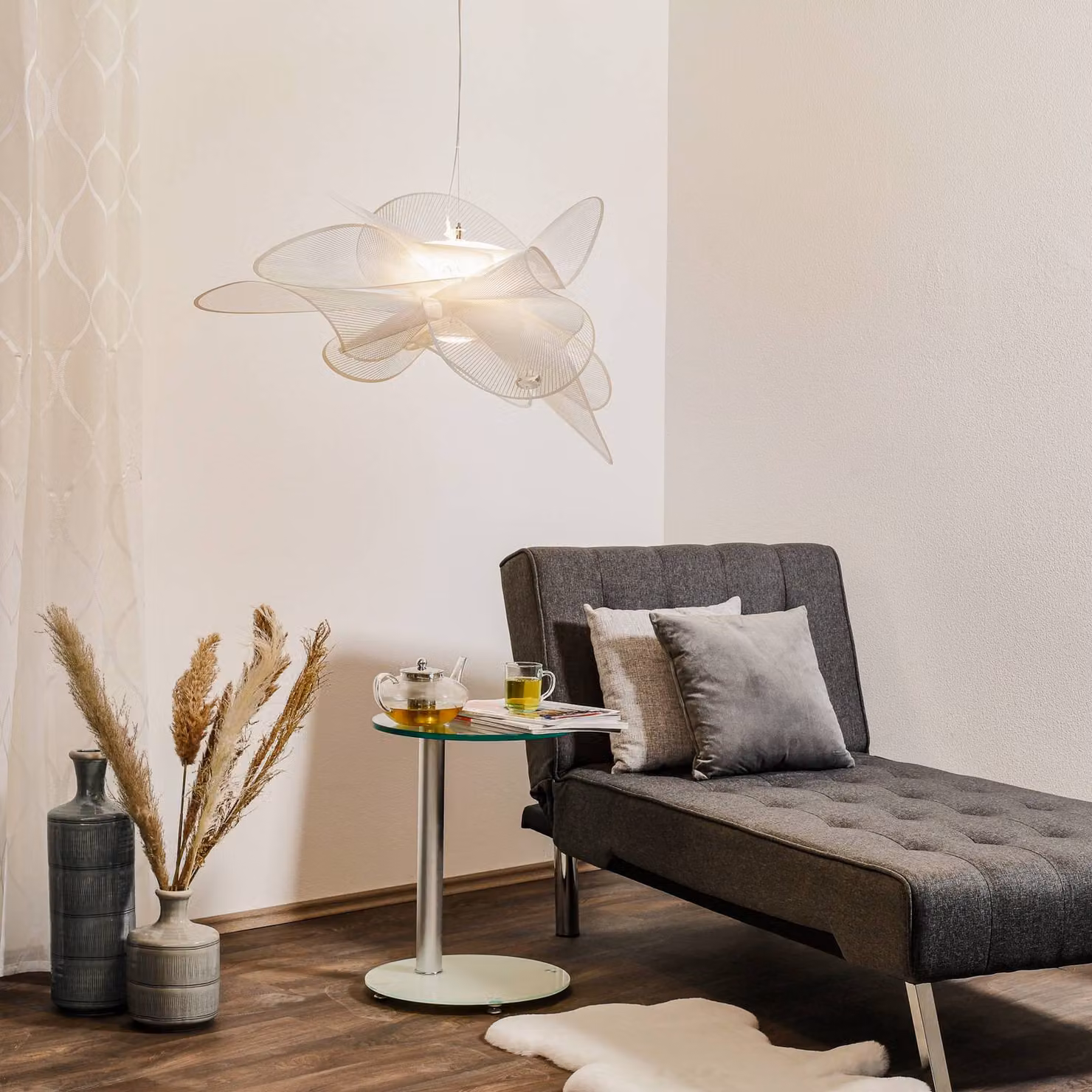 Slamp Lampada a sospensione La Belle Étoile, dimmerabile, Bianco / Opale, Soggiorno / Sala da pranzo, Plastica, Design, Lampada a sospensione