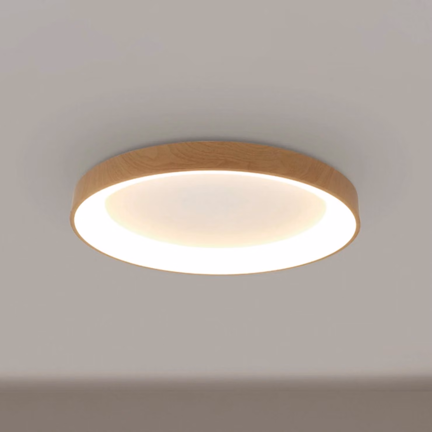 Mantra Iluminación Plafoniera a LED Niseko II, dimmerabile, Legno chiaro, Soggiorno / Sala da pranzo, Alluminio, Moderno, Plafoniera LED