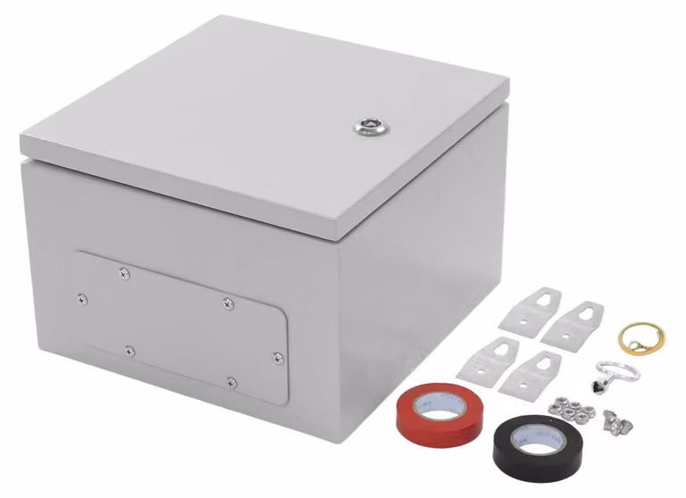 Armadio di distribuzione elettrico impermeabile - Alloggiamento - Grado di protezione IP65 - Grado di resistenza agli urti IK08 - Montaggio a parete - Piastra di montaggio - 30 x 30 x 20 cm