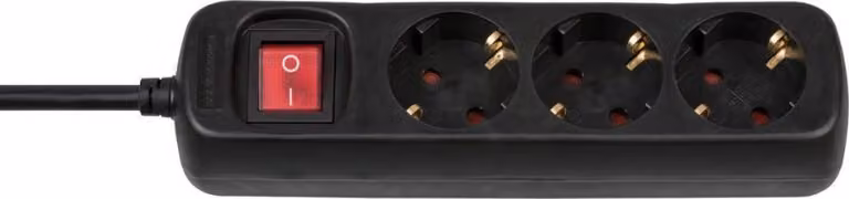 Brennenstuhl Presa a 3 vie nera con interruttore 1,4 m H05VV-F