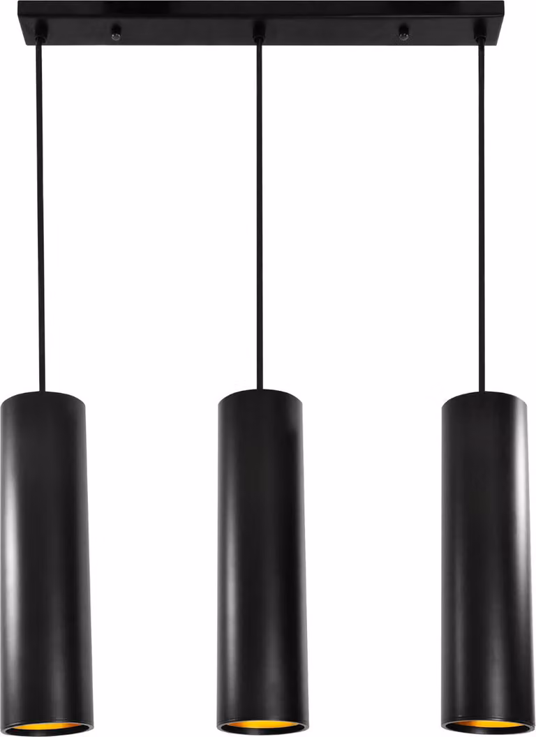 Lampada a sospensione LATI nero-oro 3xGU10x8W in metallo, dimensioni: 120x8x50 cm, IP20, Polux