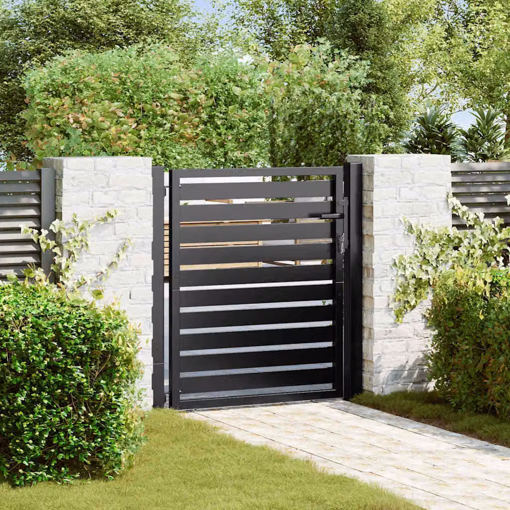 Maison Exclusive - Cancello da giardino con serratura, nero, 100x100 cm, in alluminio