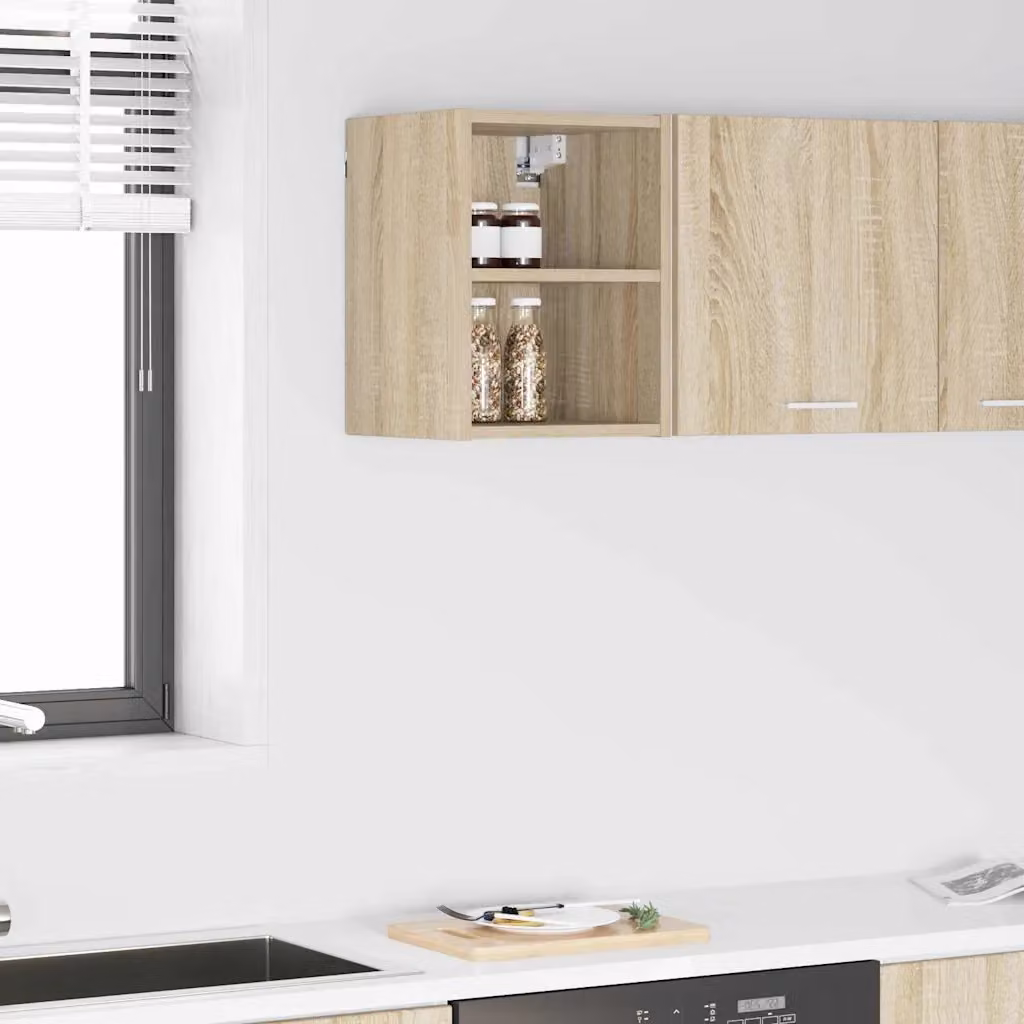 Armadio pensile da cucina vidaXL in legno marrone con ante a battente e ripiani interni L/P/H: 30 x 29,5 x 40 cm