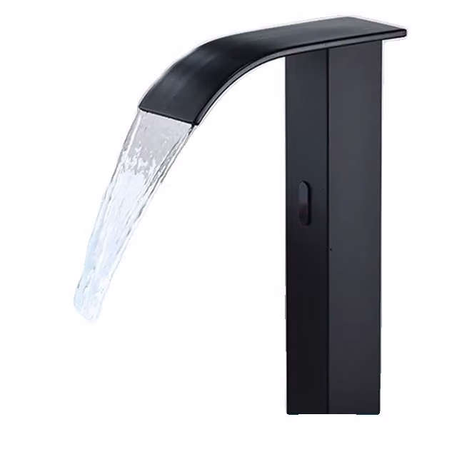 Rubinetto per lavabo, Tecnologia a sensore intelligente, Controllo automatico della temperatura dell'acqua, Nero Grande B