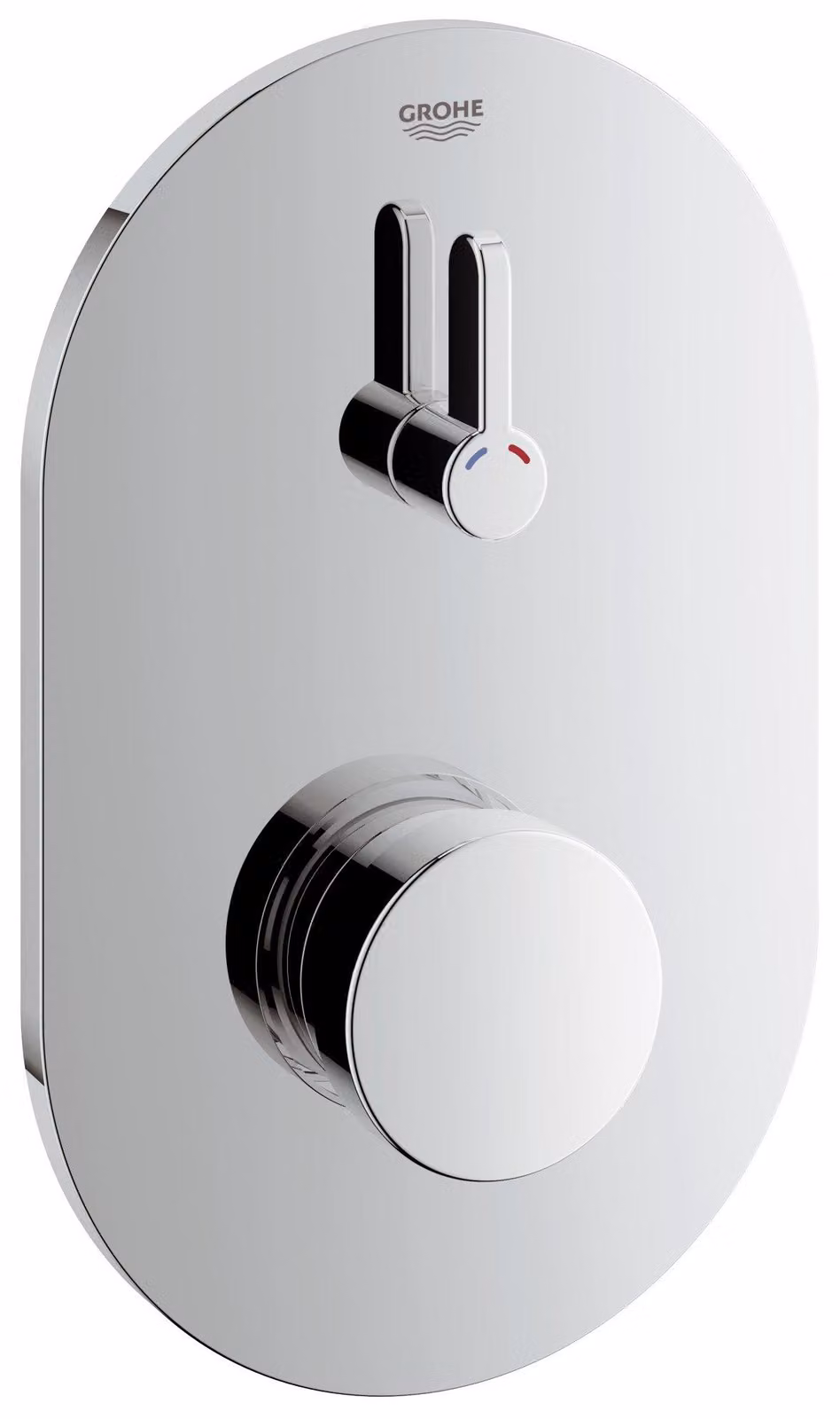 Rubinetto doccia a chiusura automatica, cromato, da montare a parete, con un foro, dotato di limitatore di temperatura
