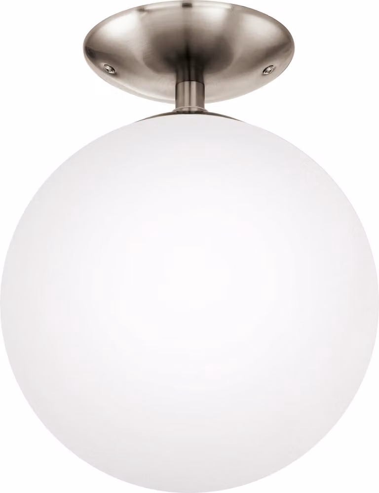 Plafoniera Minimal Rondo Acciaio Nichel Satinato 1 Luce E27