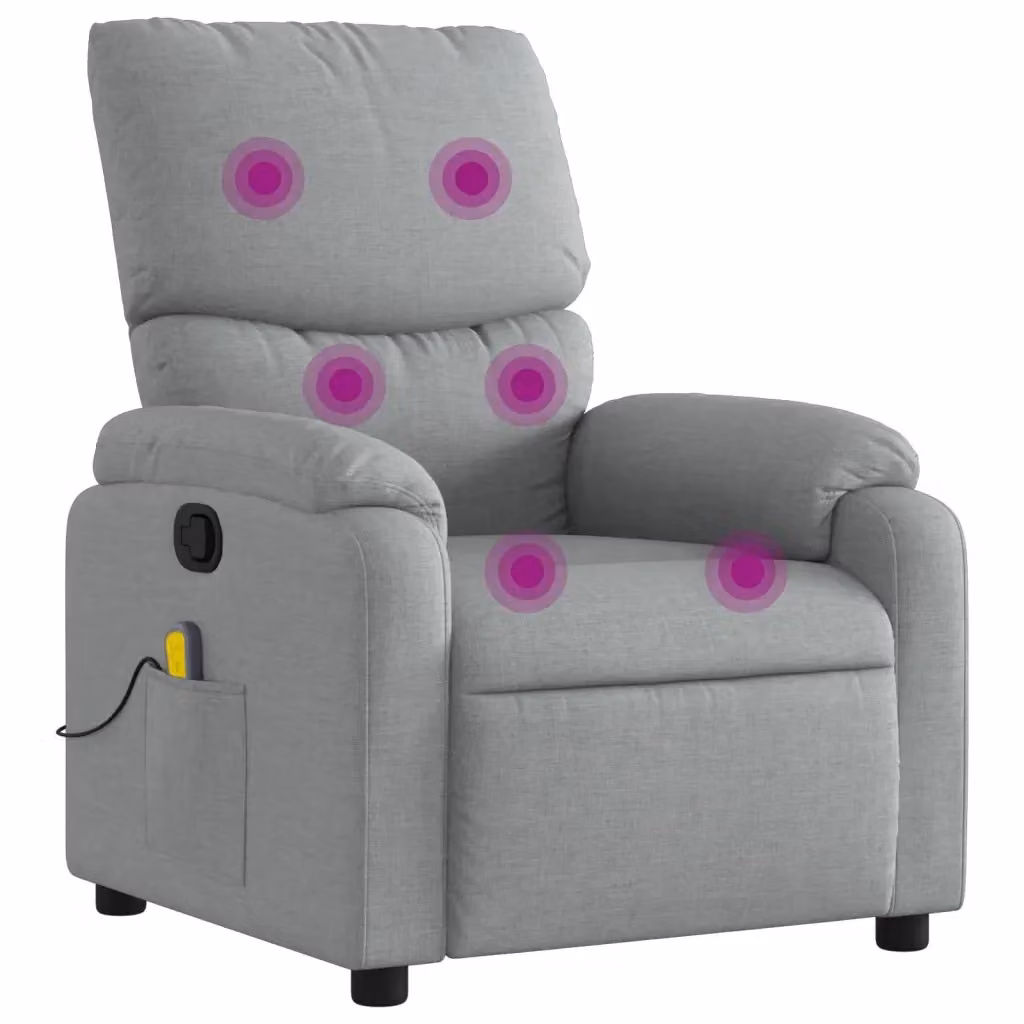 Poltrona reclinabile relax vidaXL in tessuto grigio con braccioli e struttura in legno e metallo – 2
