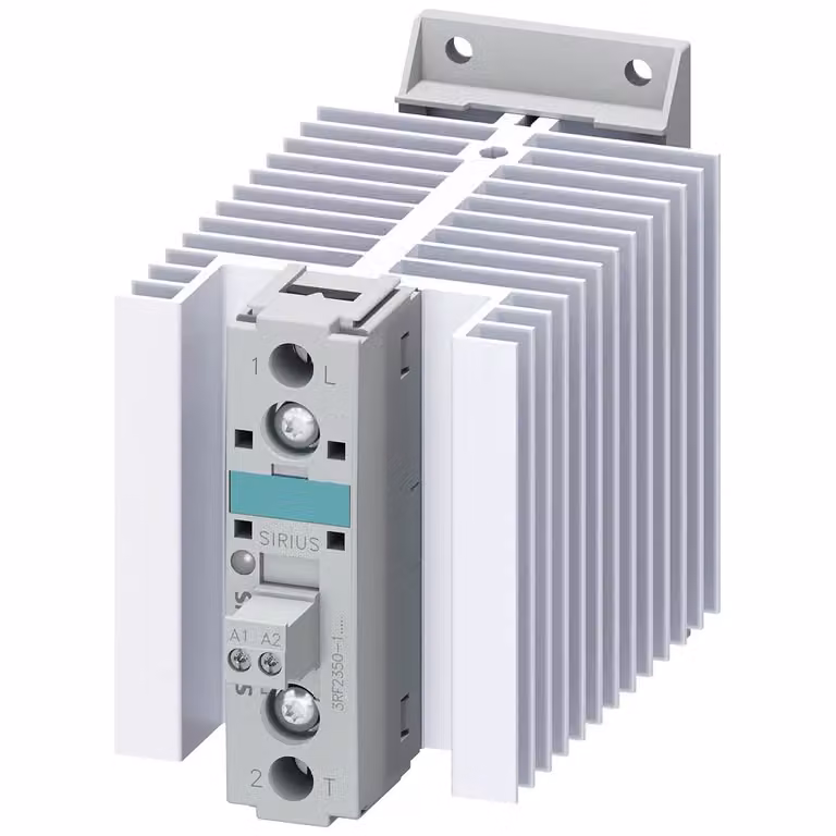 Contattore a semiconduttori Siemens 3RF2, monofase, AC51 50 A/AC 15–25 A, 48–460 V CA/4–30 V CC, 3RF23501BA44