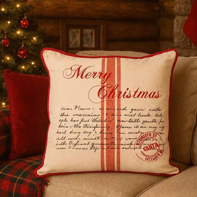 Cuscino da divano quadrato KASANOVA tema Babbo Natale rosso 45x45 cm