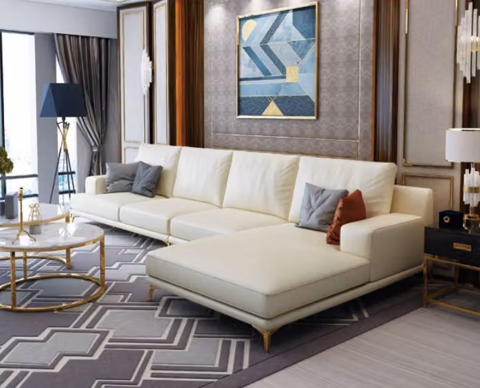 Design Polster Couch Wohnlandschaft Ecksofa Polster Sitz Garnitur Sofa L-Form