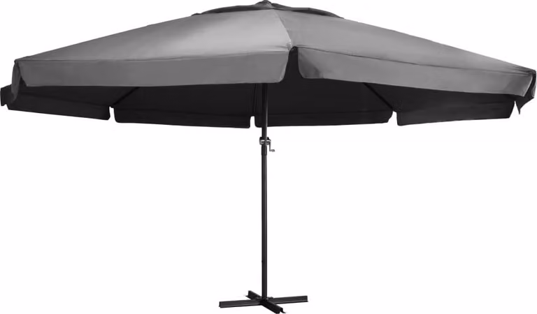 The Living Store Ombrellone con palo in alluminio 600 cm antracite